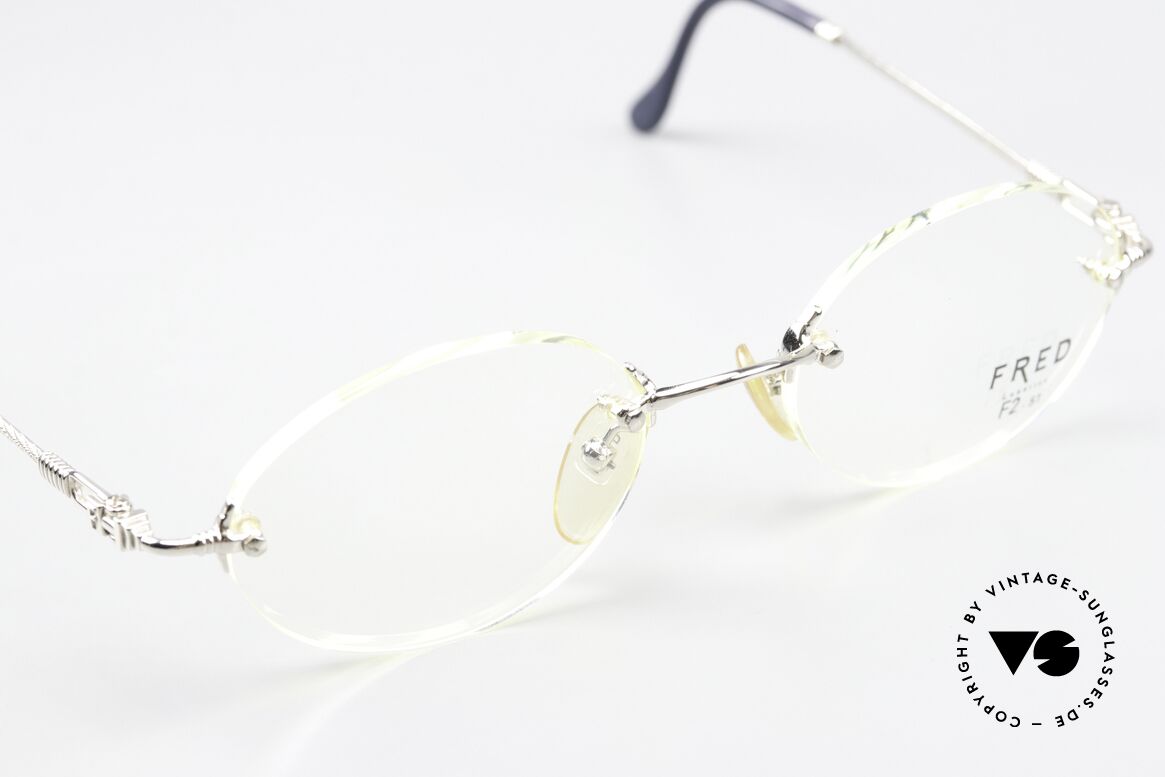 Fred Fidji F2 Luxury Spectacle Frame 90's, platinum plated version for ladies & gentlemen; vertu!, Made for Men and Women