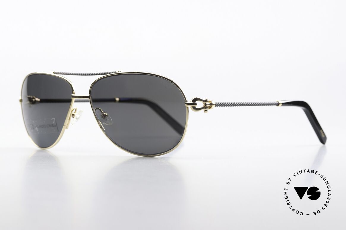 Fred Force10 8466 Luxury Aviator Sunglasses, the temples and bridge are twisted like a black hawser, Made for Men and Women