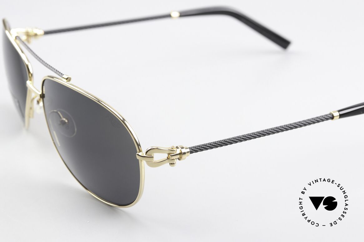Fred Force10 8466 Luxury Aviator Sunglasses, precious GOLD-plated, handmade in France, size 64/14, Made for Men and Women
