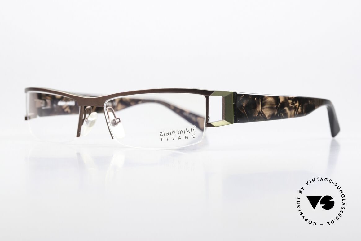 Alain Mikli AL0867 Titanium Designer Eyewear, extremely high quality; flexible spring hinges, Made for Men