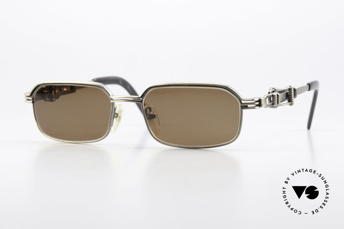 Jean Paul Gaultier 56-0002 Adjustable Frame Belt Buckle, outstanding TOP-quality (antique titanium frame), Made for Men