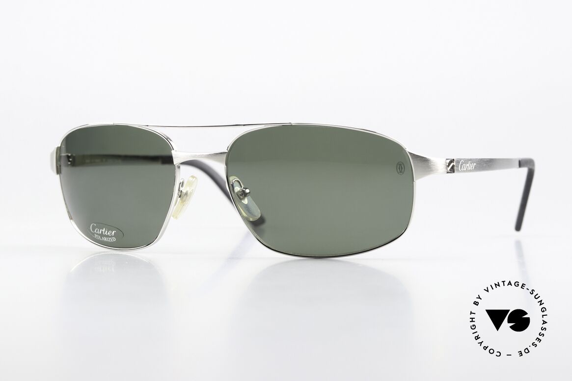 Cartier Spirit Brushed Platinum Shades, rare gentlemen's Cartier luxury aviator sunglasses, Made for Men