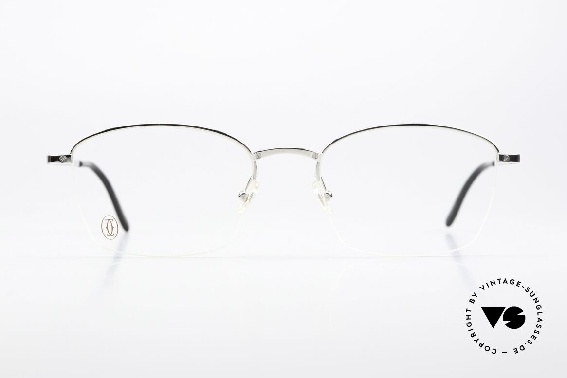 Cartier Semi T-Eye H XL Men's Titan Frame Nylor, comfortable half-rimless Nylor frame; Titanium, Made for Men