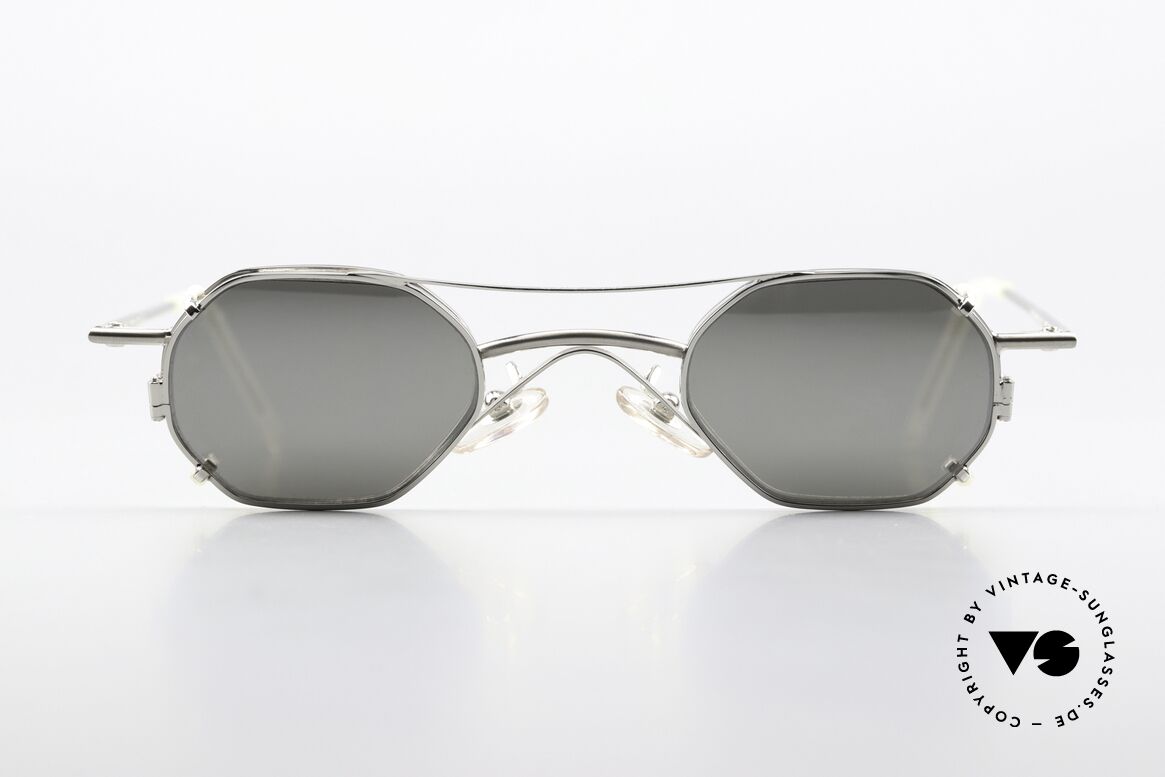 Christian Roth 2401 Silver Mirrored Sun Clip, rare vintage designer specs in silver / silver-chrome, Made for Men and Women