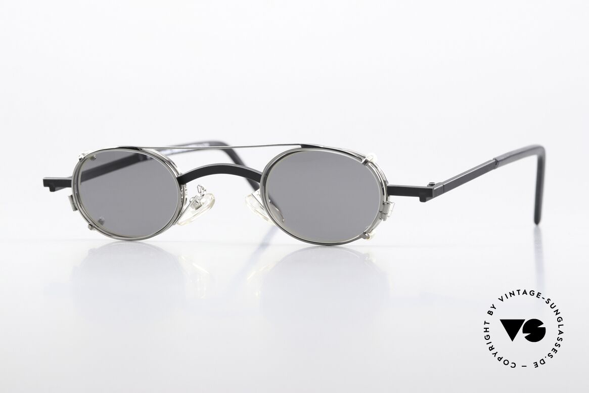 Christian Roth 2505 Oval Frame Silver Clip On, 90's eyewear Christian Roth Optical Affairs New York, Made for Men and Women