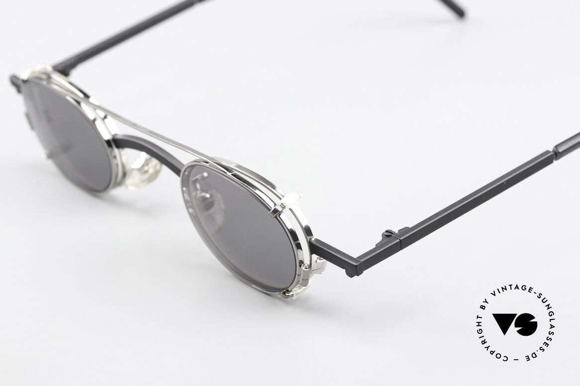 Christian Roth 2505 Oval Frame Silver Clip On, with removeable CLIP-ON (for 100% UV protection), Made for Men and Women