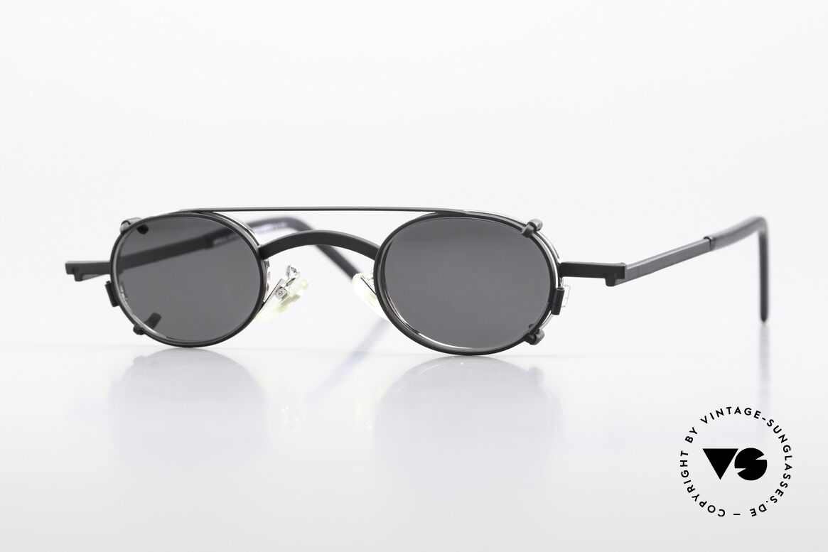 Christian Roth 2505 Oval Frame Black Clip On, 90's eyewear Christian Roth Optical Affairs New York, Made for Men and Women