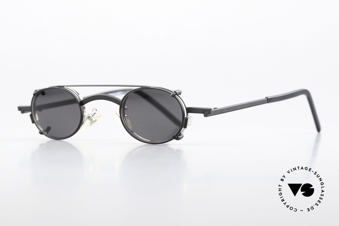 Christian Roth 2505 Oval Frame Black Clip On, SMALL frame: lens height 27mm & lens width 37mm, Made for Men and Women