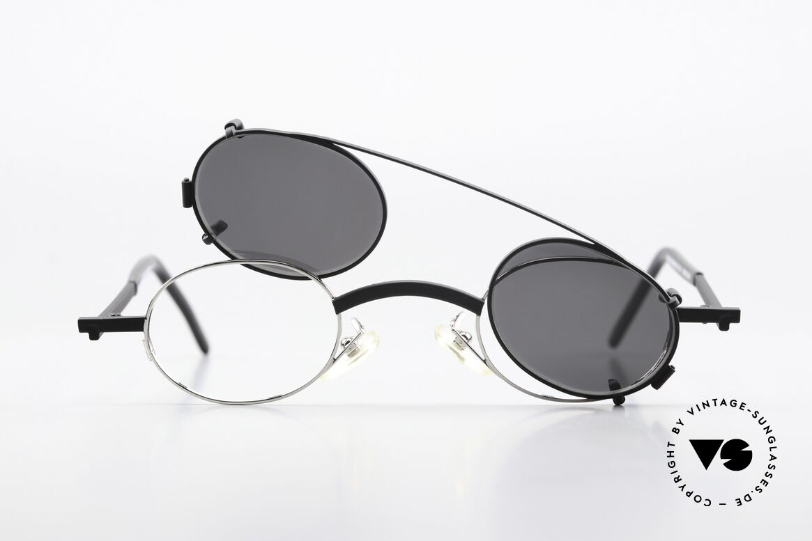 Christian Roth 2505 Oval Frame Black Clip On, Size: small, Made for Men and Women
