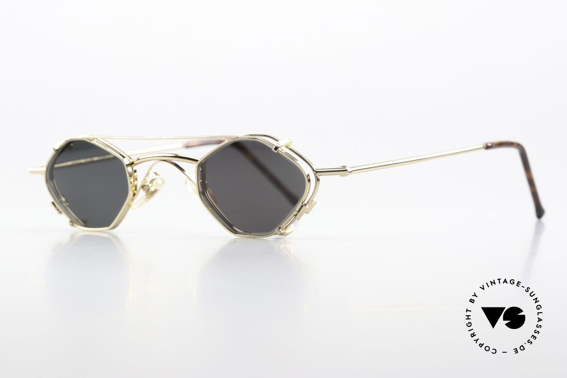 Christian Roth 2402 Octagonal Glasses Clip On, SMALL frame: lens height 29mm & lens width 37mm, Made for Men and Women