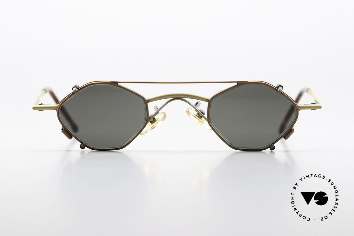 Christian Roth 2402 Octagonal Glasses Antique, 90's designer specs; antique-gold & antique-bronze, Made for Men and Women