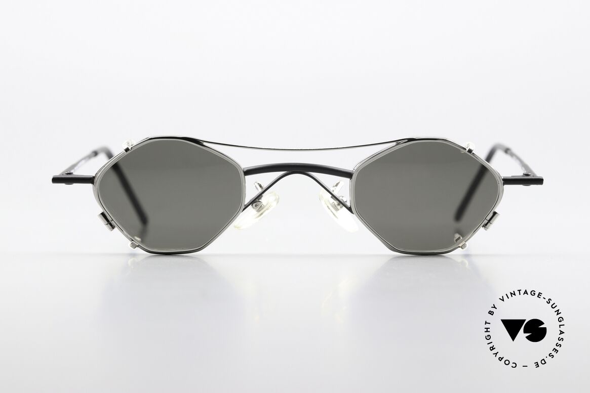 Christian Roth 2402 For Strong Prescriptions, 90's designer specs; matte black and silver chrome, Made for Men and Women