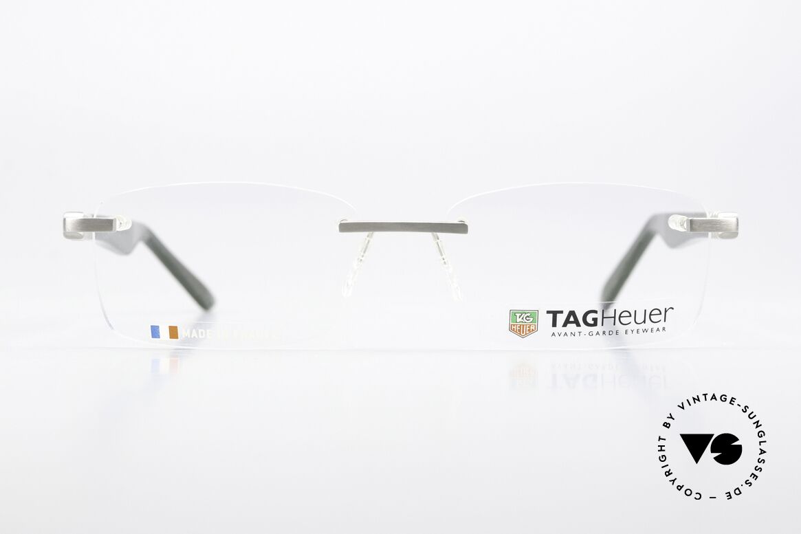 Tag Heuer 9341 Legend Carbon Platinum Eyewear, rimless men's glasses from the "LEGEND" collection, Made for Men