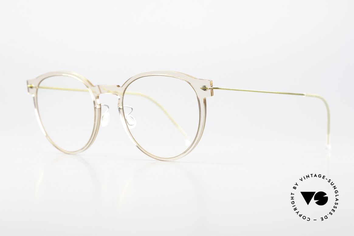 Lindberg 6603 NOW Frame Crystal Clear Gold, high quality composite material & titanium temples, Made for Women