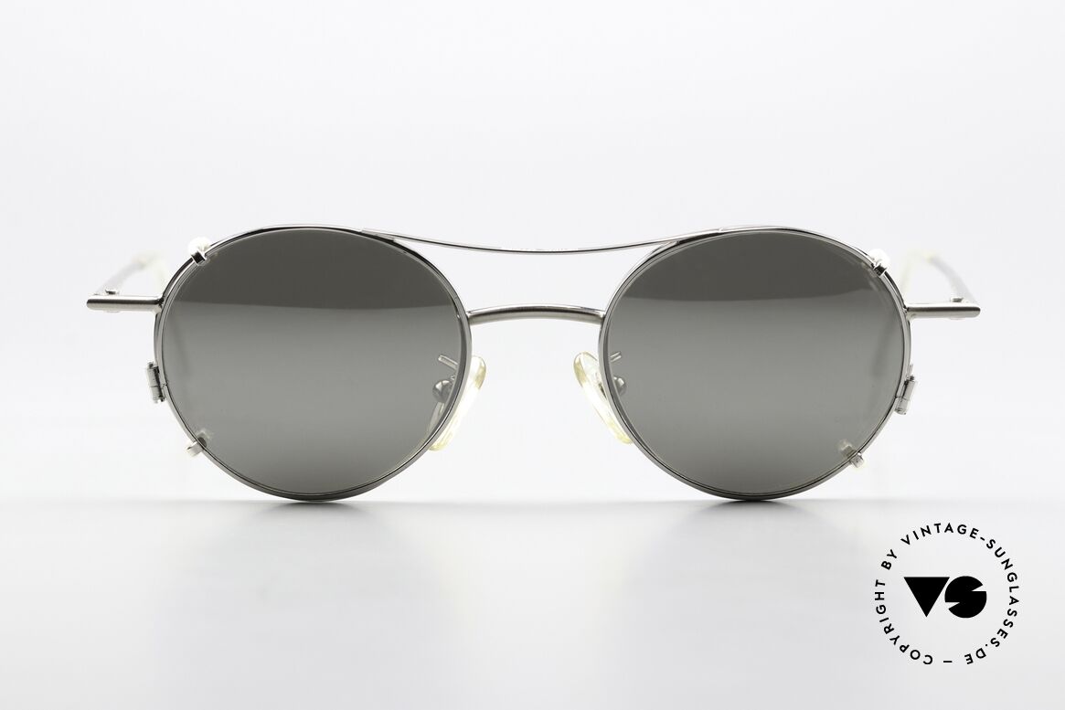 Christian Roth 2405 Silver Mirrored Sun Clip, rare vintage designer specs in silver / silver-chrome, Made for Men and Women