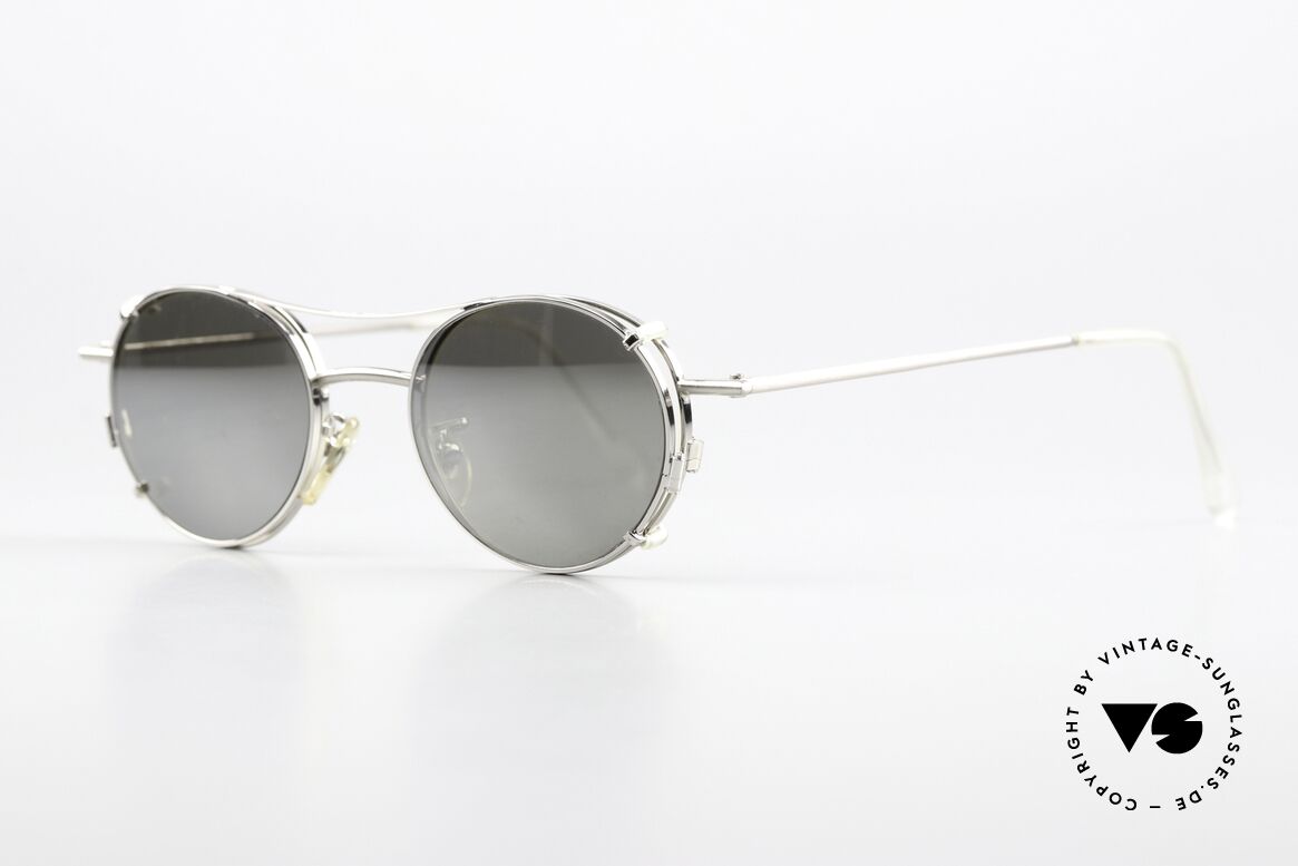 Christian Roth 2405 Silver Mirrored Sun Clip, Panto frame: lens height 37mm & lens width 42mm, Made for Men and Women