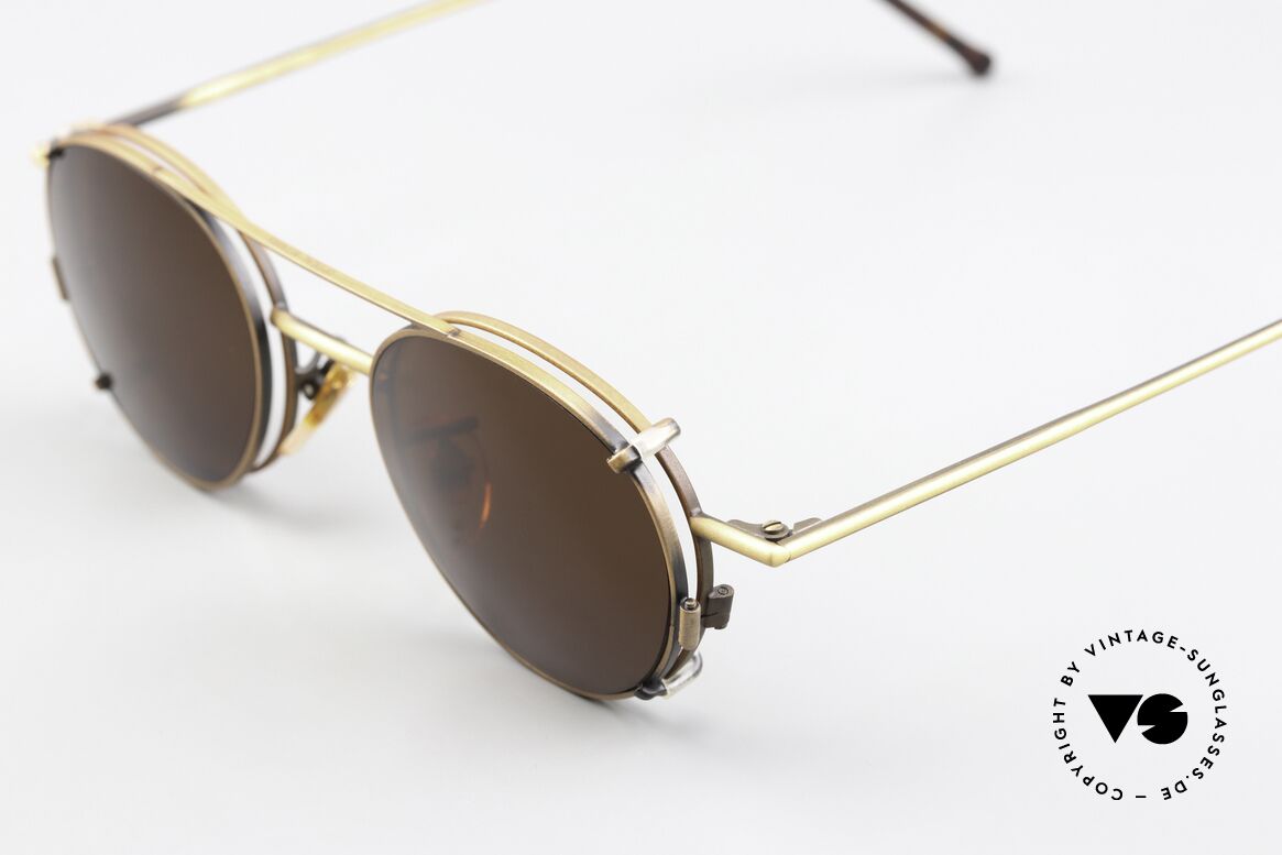 Christian Roth 2405 90's Frame Antique Bronze, with removeable CLIP-ON: brown, 100% UV protection, Made for Men and Women