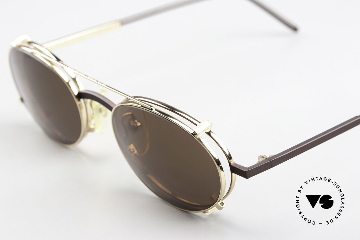 Christian Roth 2570 Functional Vintage Glasses, with removeable CLIP-ON: brown, 100% UV protection, Made for Men and Women