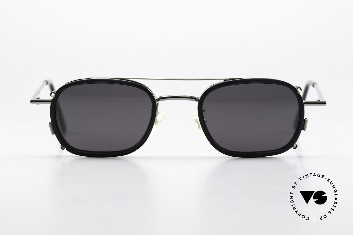 Christian Roth 2404 Gunmetal With Clip On, rare vintage designer eyeglasses in gunmetal / silver, Made for Men and Women