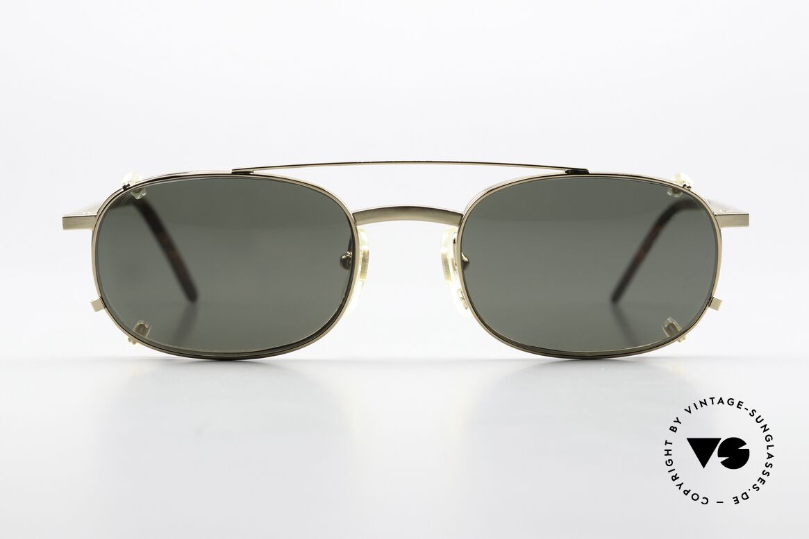 Christian Roth 2571 Clip-On Specs From 1994, rare, classic vintage designer specs: 22ct gold-plated, Made for Men and Women