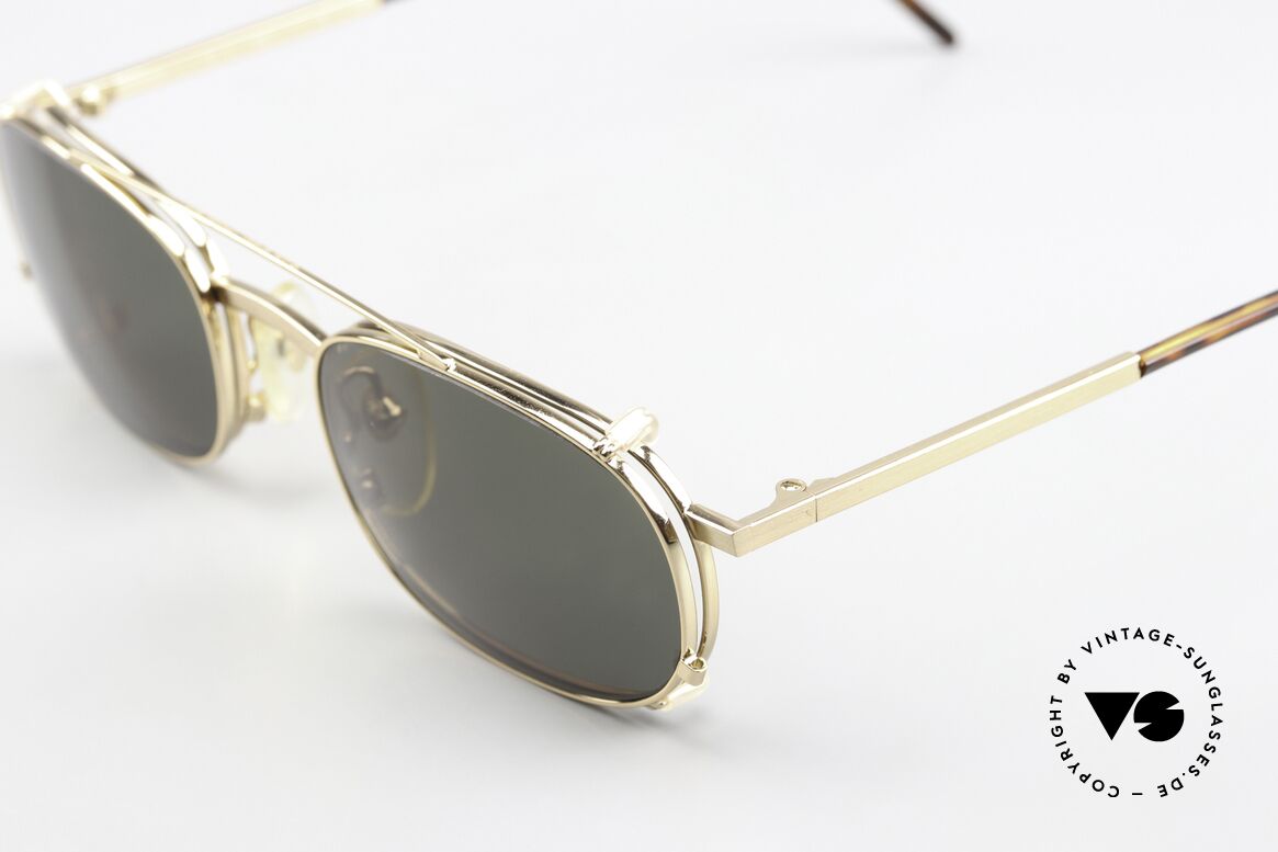 Christian Roth 2571 Clip-On Specs From 1994, with removeable CLIP-ON: green, 100% UV protection, Made for Men and Women