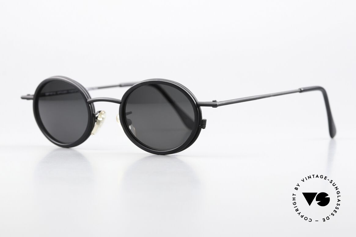 Christian Roth 2411 Oval Designer Frame 1994, gray plastic sun lenses for 100% UV protection, Made for Men and Women