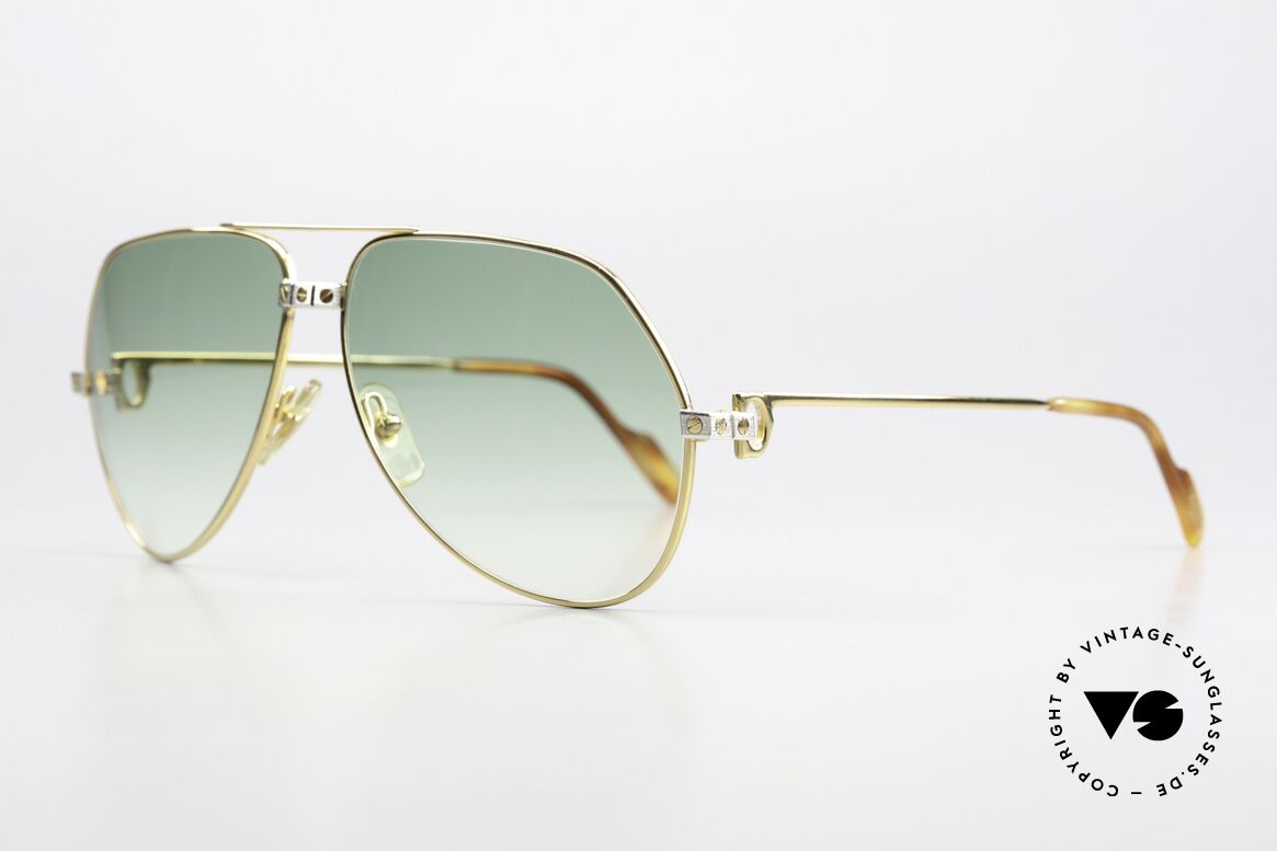 Cartier Vendome Santos - L 80's Luxury Aviator Frame, Santos Decor (with 3 screws) in LARGE size 62-14, 140, Made for Men and Women