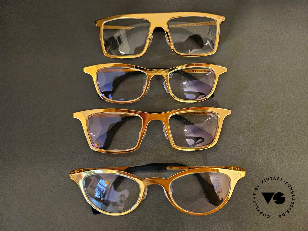 Theo Belgium Mille 21 Glossy Chrome Gold 24ct, unworn model in large size 46-24 (for women), Made for Women