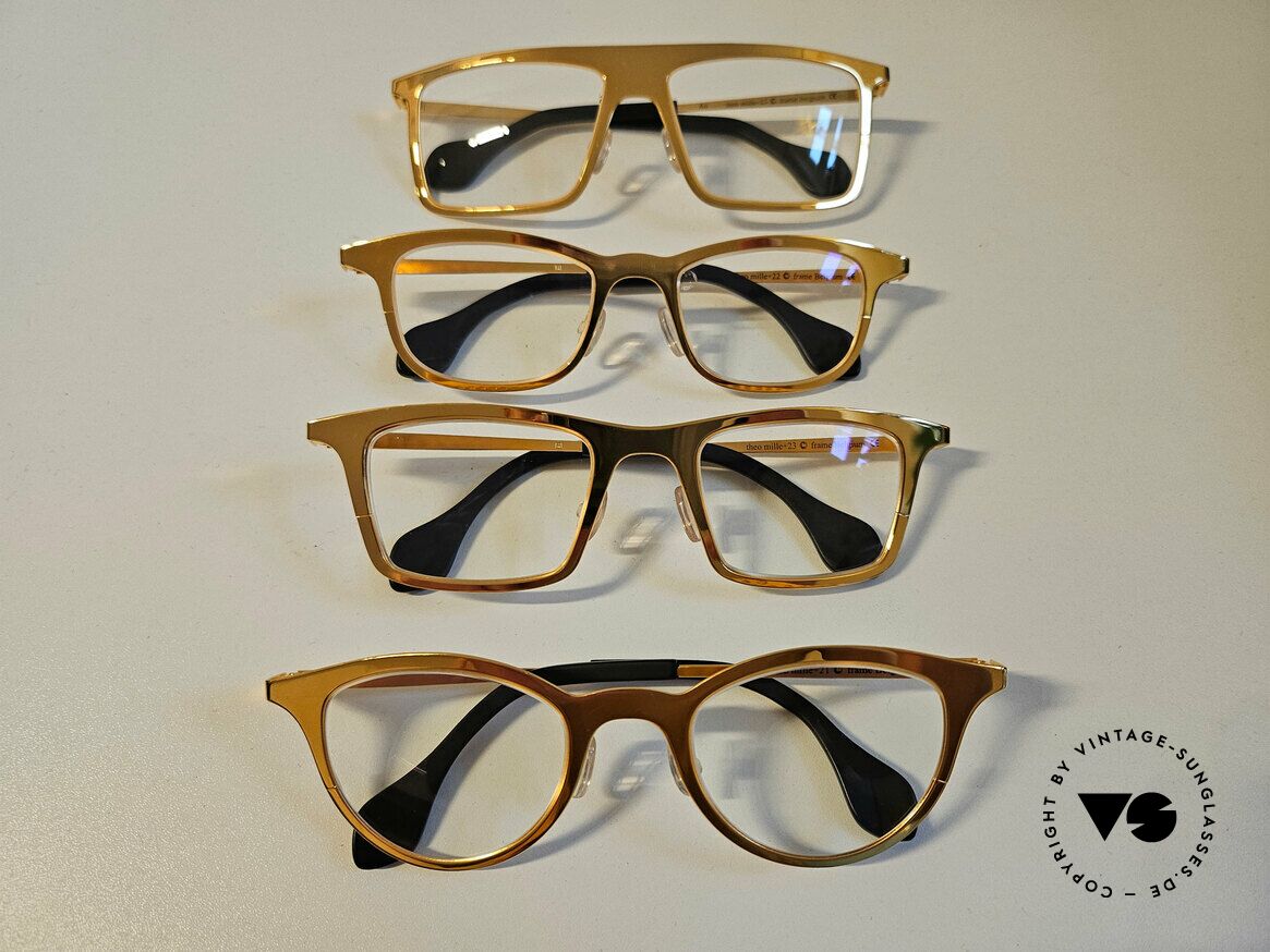 Theo Belgium Mille 21 Glossy Chrome Gold 24ct, Size: large, Made for Women