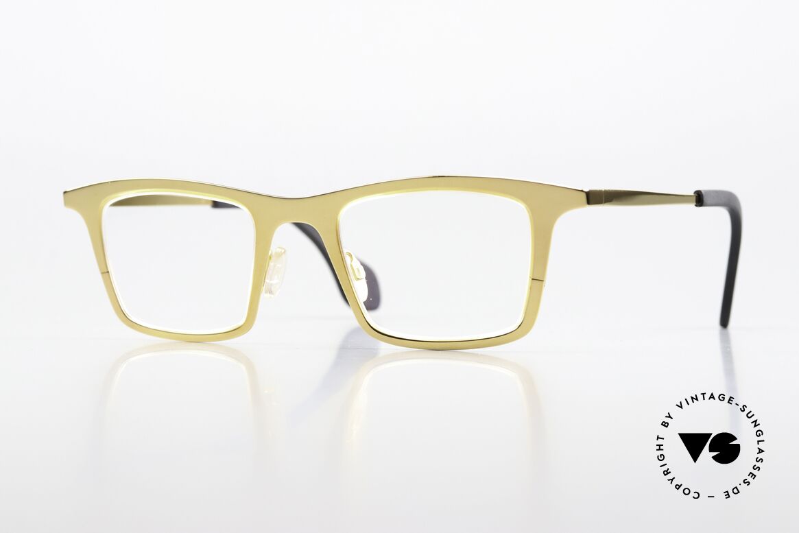 Theo Belgium Mille 23 Glossy 24ct Chrome Gold, extremely eye-catching unisex eyeglass-frame, Made for Men and Women