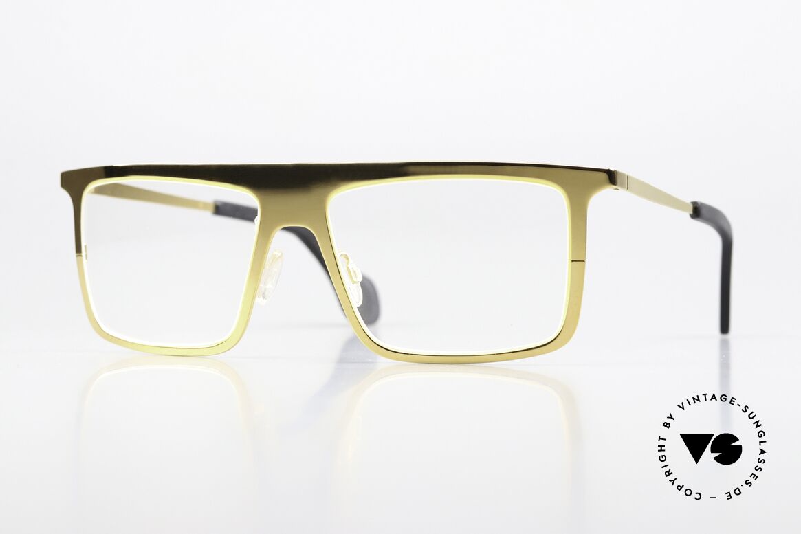 Theo Belgium Mille 27 Chrome Gold 24ct Shiny, extremely eye-catching unisex eyeglass-frame, Made for Men and Women