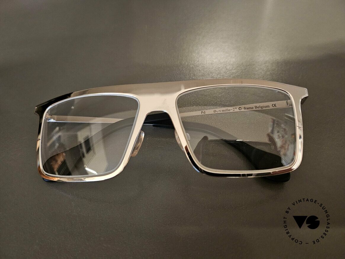 Theo Belgium Mille 27 Shiny Chrome Palladium, unworn vintage model in size 45-24, 135mm, Made for Men and Women