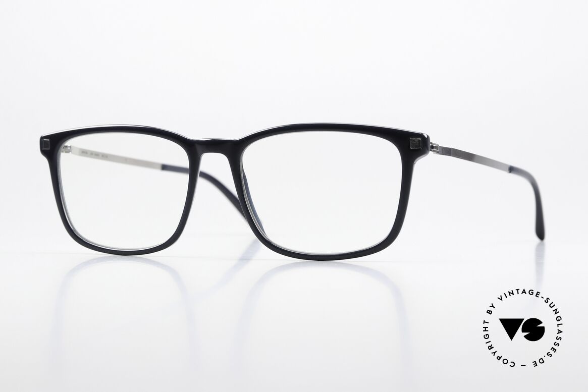 Mykita Kauko Dark Blue And Shiny Silver, square specs from the LITE collection (women & men), Made for Men and Women