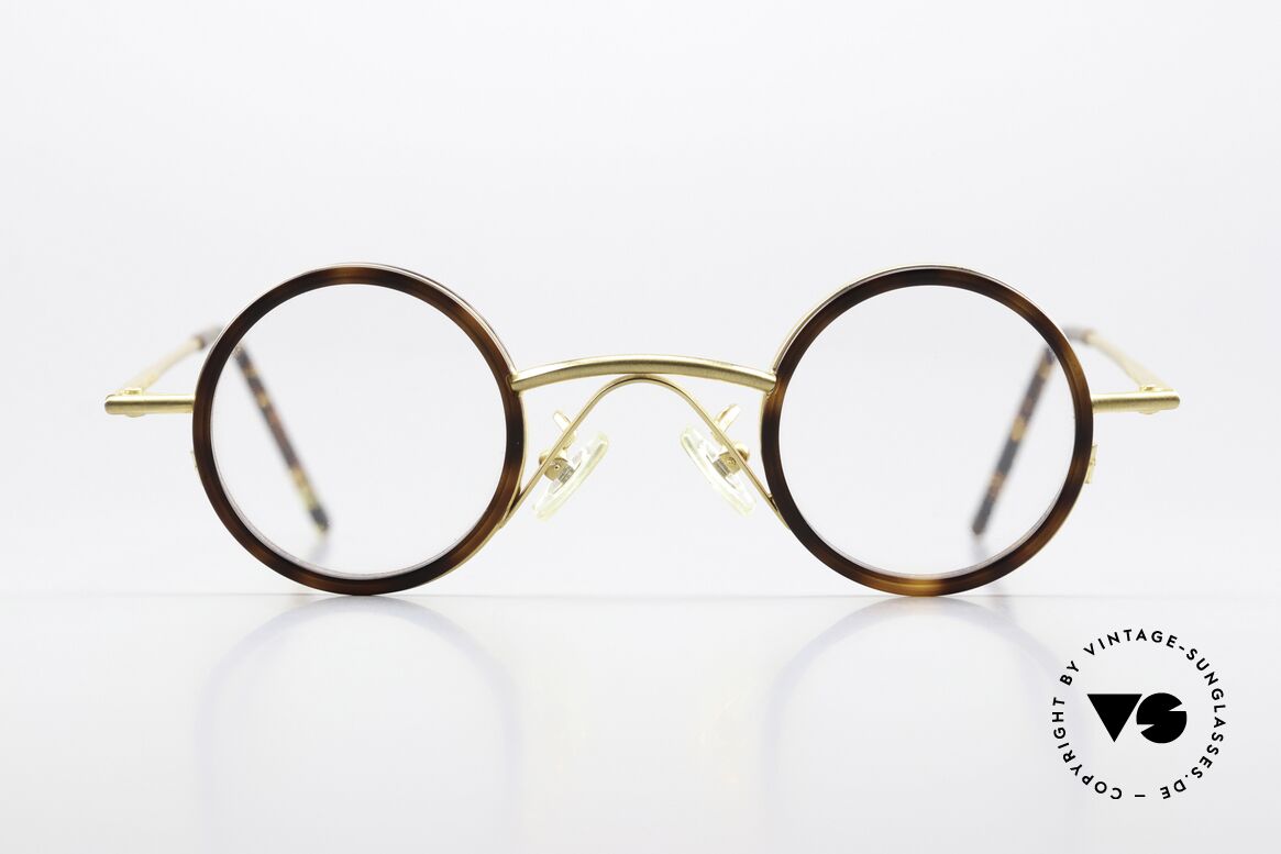 Christian Roth 2408 Round Frame Bauhaus Style, frame finish with "shiny gold" and "matte gold", Made for Men and Women