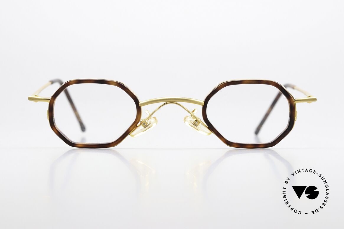 Christian Roth 2401 Square Frame Bauhaus Style, frame finish with "shiny gold" and "matte gold", Made for Men and Women
