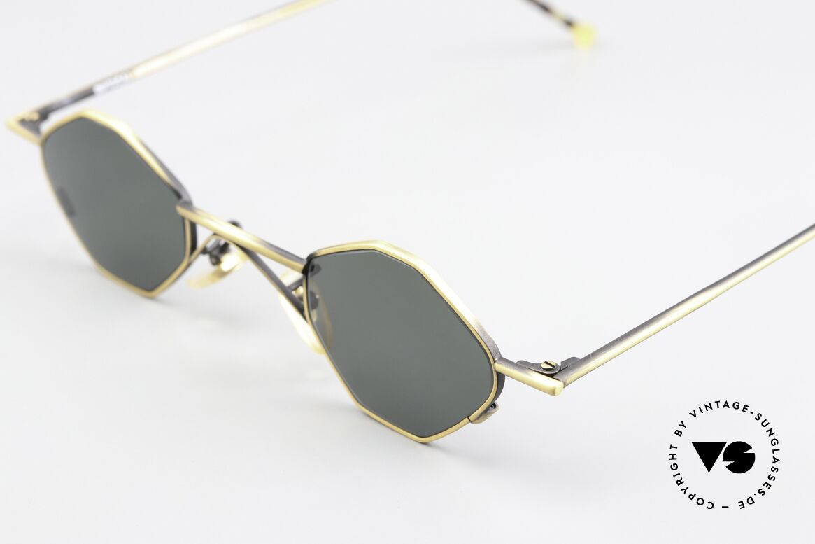 Christian Roth 2402 Octag Frame Antique Gold, with green CR39 sun lenses (for 100% UV protection), Made for Men and Women