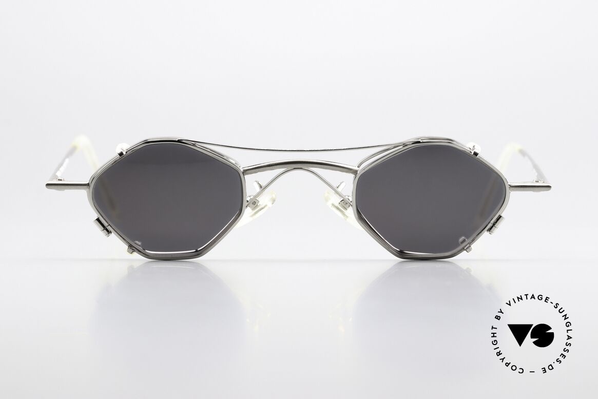 Christian Roth 2402 Designer Eyewear From 1992, 90's designer specs in silver-chrome & matte silver, Made for Men and Women