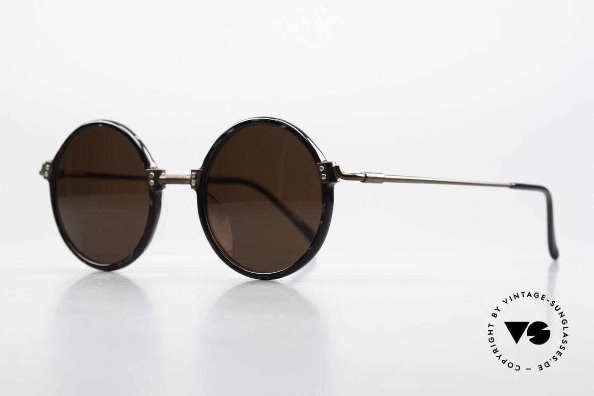 Jean Paul Gaultier 55-7261 Round 90's Designer Shades, all frame parts are well riveted (high-end quality), Made for Men and Women