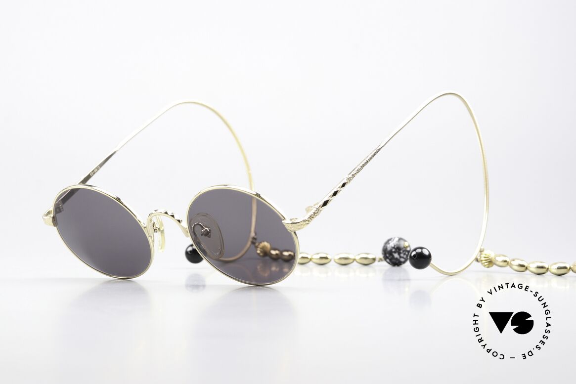 Jean Paul Gaultier 55-9673 Gold Plated Chains & Pearls, eccentric 'Creole Style' sunglasses by Jean P. Gaultier, Made for Women