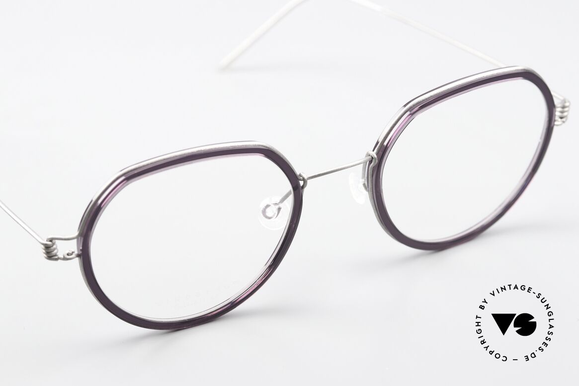 Lindberg Gillian Air Titan Rim Titanium and Dark Violet, unworn, NOS, with original magnetic case by Lindberg, Made for Women