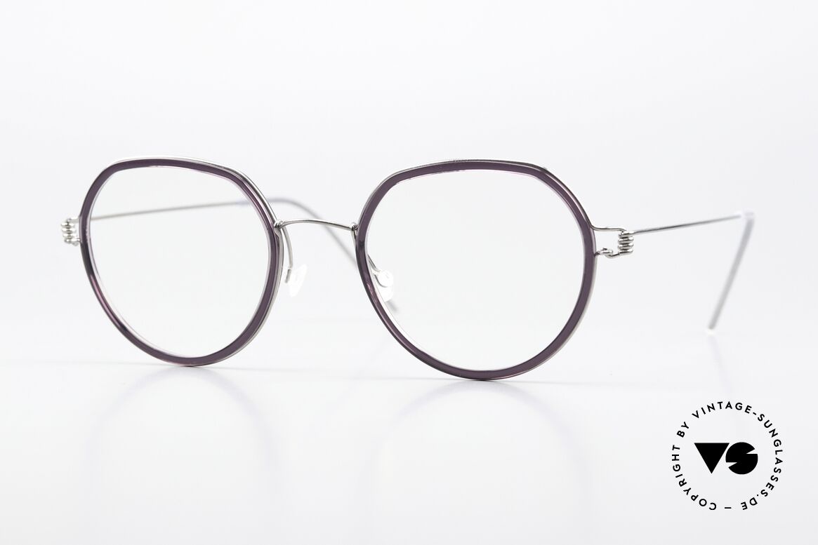 Lindberg Gillian Air Titan Rim Shiny Silver & Dark Violet, LINDBERG ladies glasses of the Air Titanium collection, Made for Women