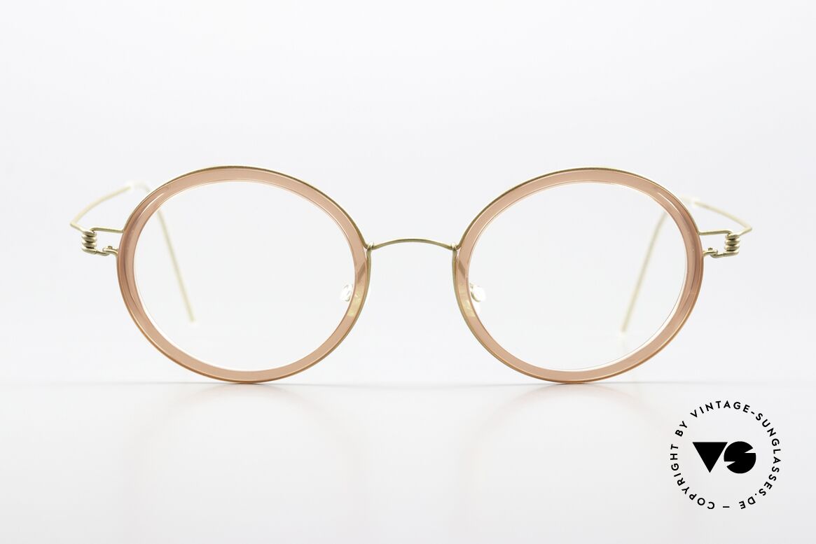 Lindberg Fay Air Titan Rim Titan Specs Ladies Color, more of a designer frame for ladies, as matt gold & pink, Made for Women
