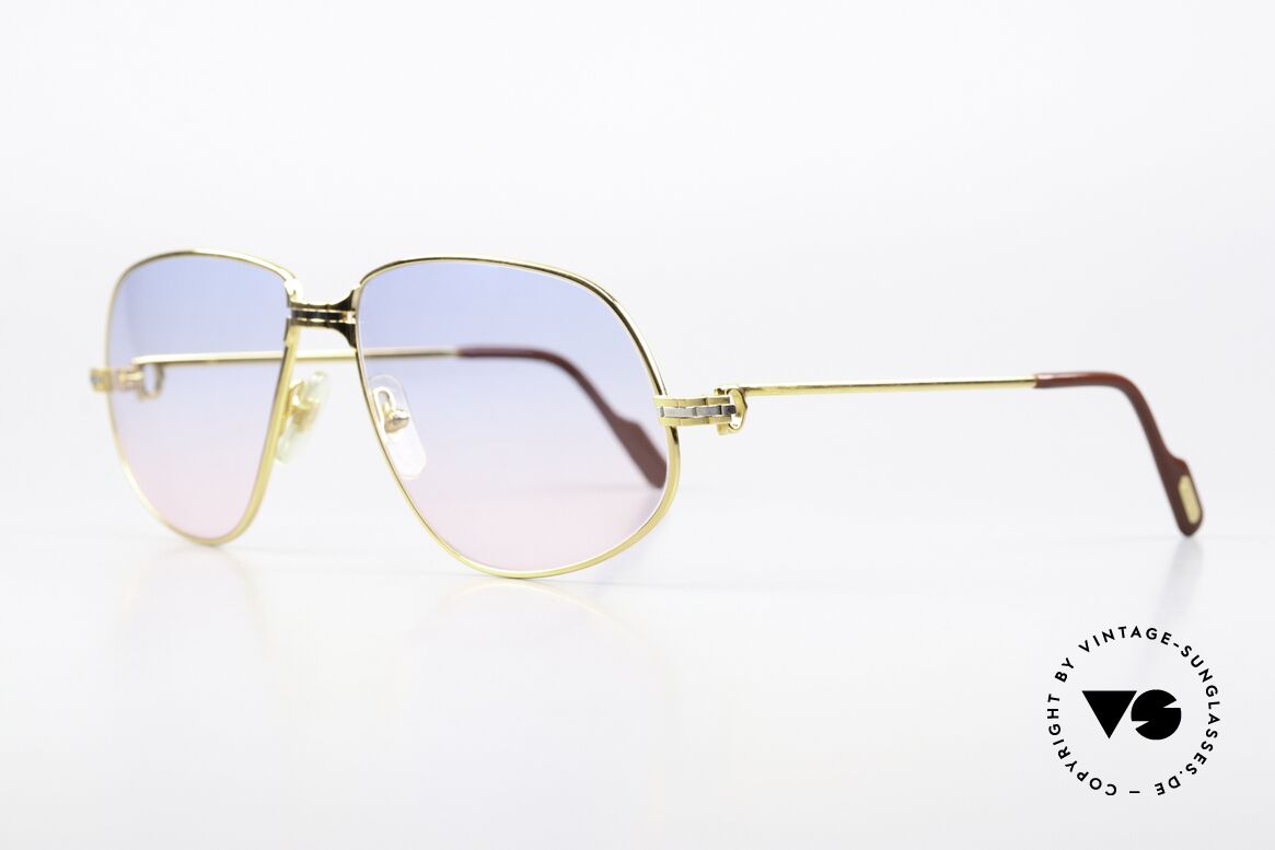 Cartier Panthere G.M. - XL Baby-Blue Pink Gradient Lens, mod. "Panthère" was launched in 1988 and made till 1997, Made for Men