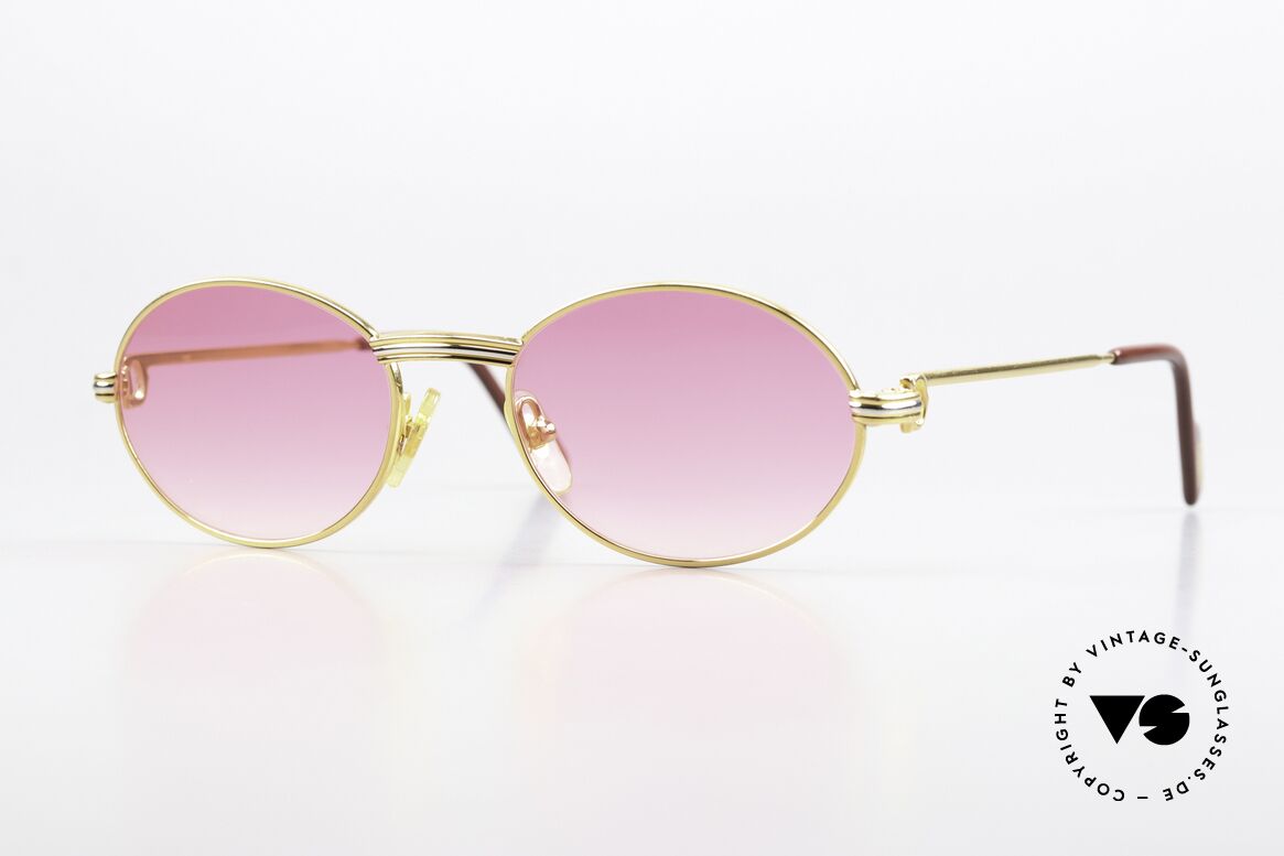 Cartier Saint Honore - S Pink Gradient Sun Lenses, small oval vintage CARTIER sunglasses from 1999, Made for Men and Women