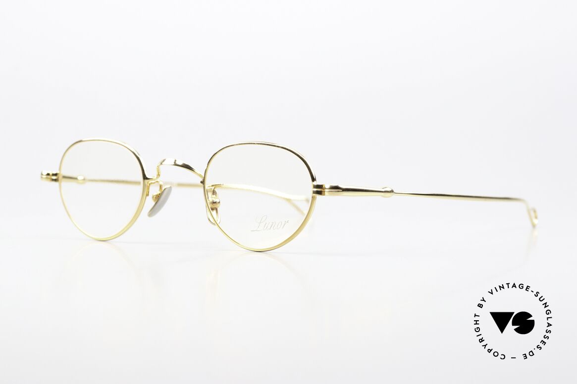 Lunor V 103 Timeless Frame Yellow Gold, model V103: very elegant metal glasses; size 40/23, 140, Made for Men and Women