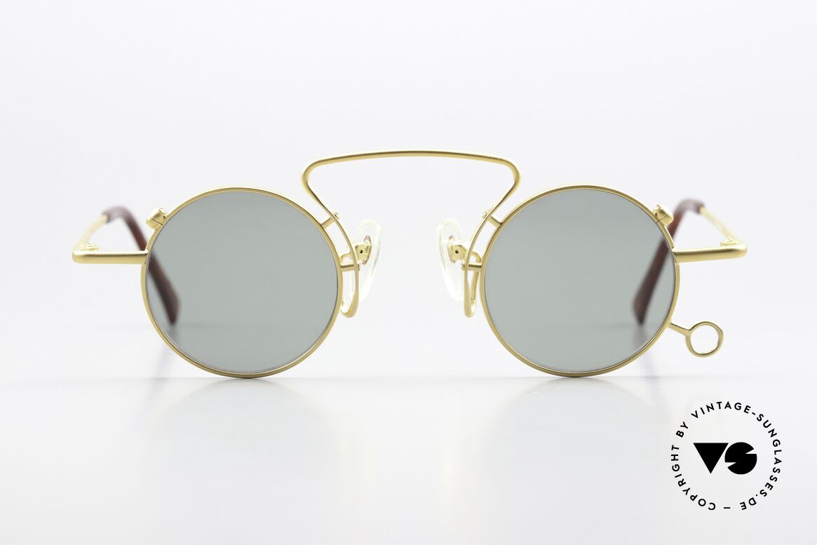 Kansai Yamamoto KY027E Crazy Round 90's Shades, gold-plated titanium frame, "crazy round design", Made for Men and Women