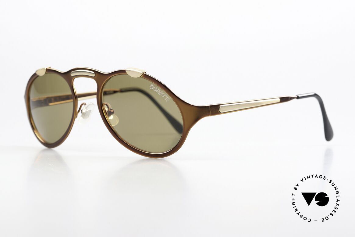 Bugatti 13169 Limited Rare Luxury 90's Shades, ultra rare bronze-metallic varnish, collector's item, Made for Men
