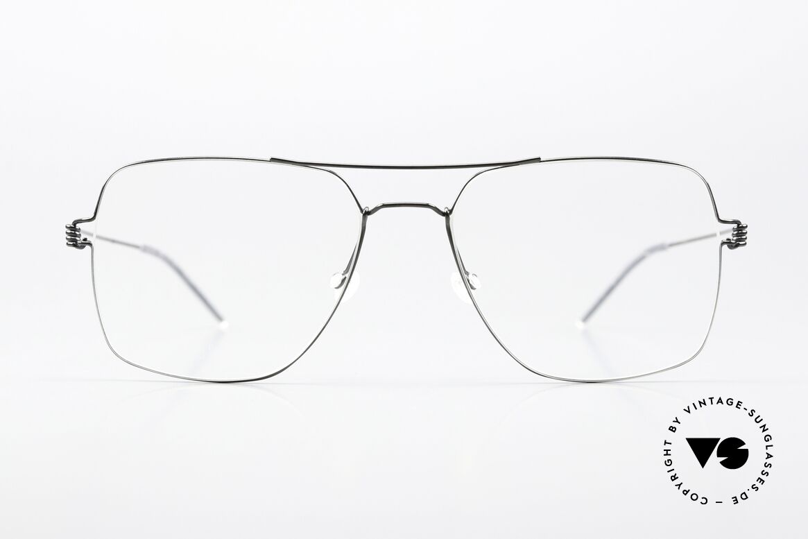 Lindberg Joshua Air Titan Rim Striking Men's Eyewear, mod. Joshua, size 55-17, 145, col PU9 polished black, Made for Men