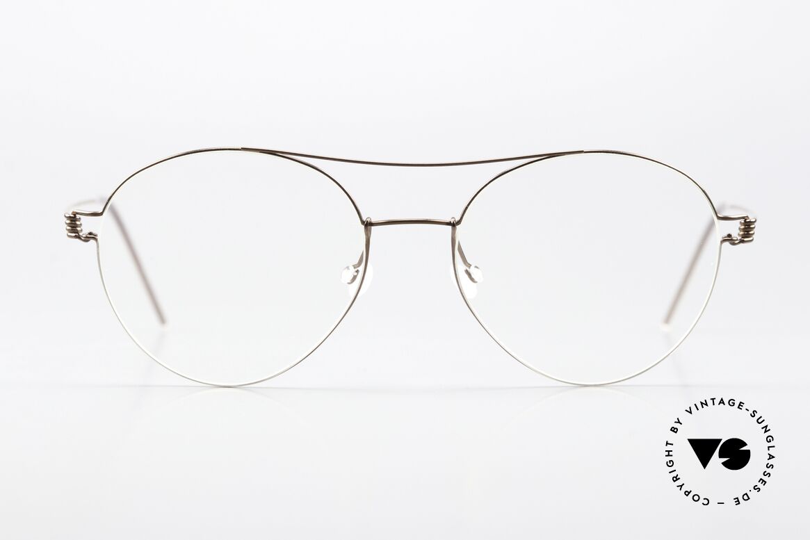 Lindberg Nomi 51 Air Titan Rim Feminine Aviator Frame, Nomi; size 51-17; col. PU12 = polished brown / bronze, Made for Women