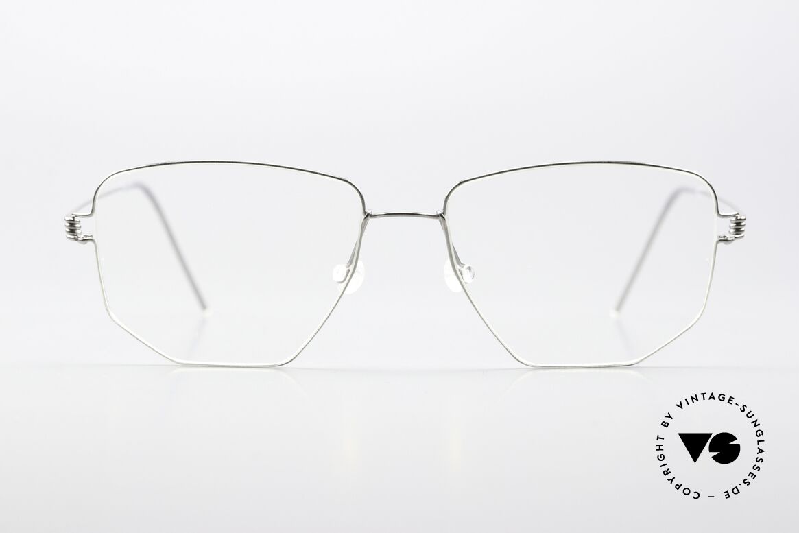 Lindberg Selim Air Titan Rim Square Frame Silver Unisex, model Selim, size 53-16, 145, col P10 = polished silver, Made for Men and Women